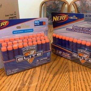 Nerf Hasbro Official N-Strike Elite Series Darts Refill Lot 42-30x & 12 pack New